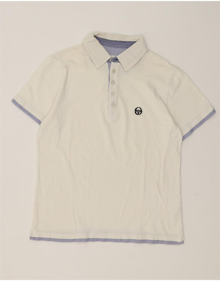 Sergio Tacchini Polo Homme Grand Coton Rayé Blanc