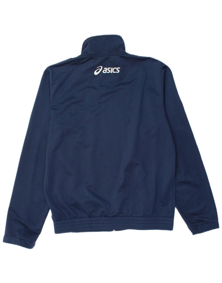 Asics Veste de survêtement pour homme Petit Bleu Marine Colorblock Polyester