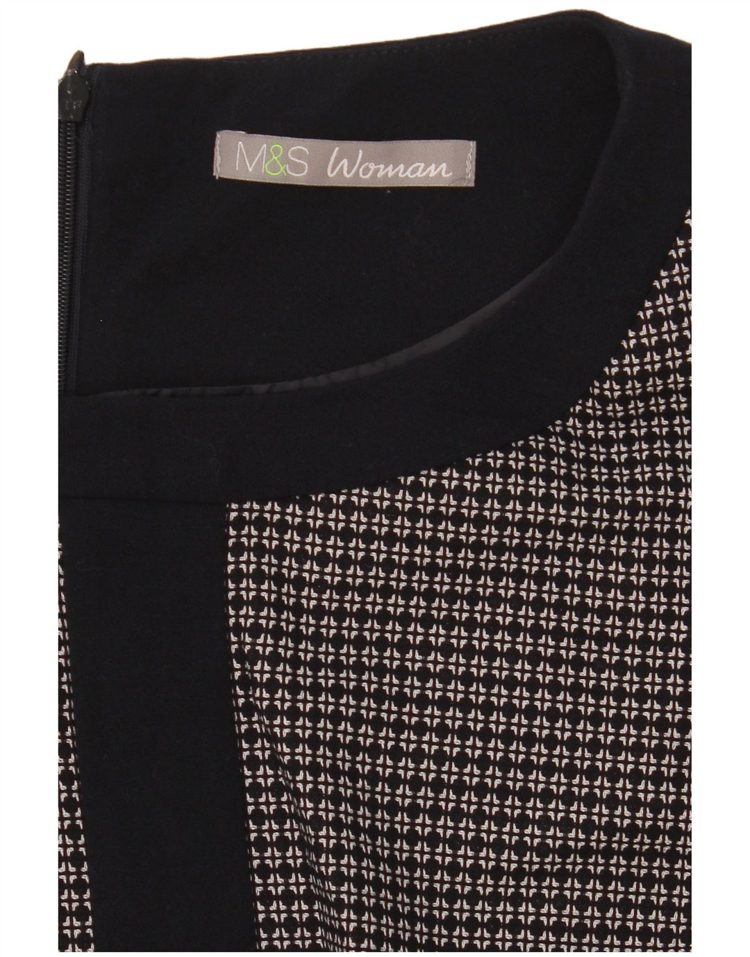 Marks & Spencer Robe fourreau pour femme UK 14 Large Bleu marine géométrique