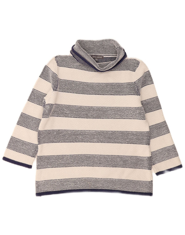 Laura Ashley Pull col roulé pour femme UK 12 Bleu marine moyen rayé