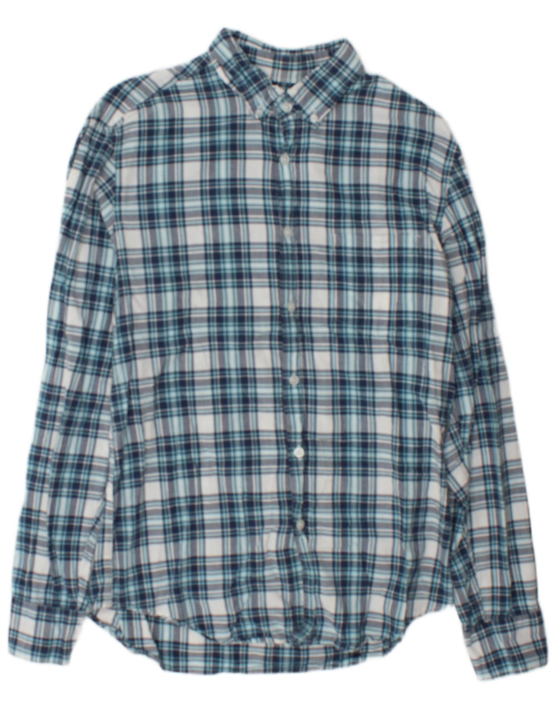 J. Crew Chemise Flanelle Homme Bleu Moyen Carreaux Coton
