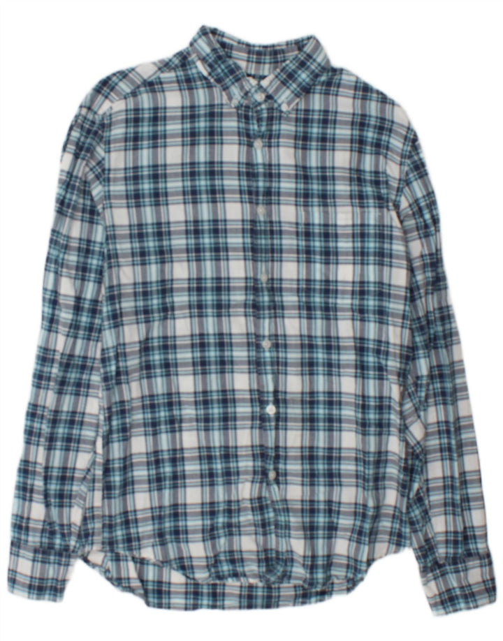 J. Crew Chemise Flanelle Homme Bleu Moyen Carreaux Coton