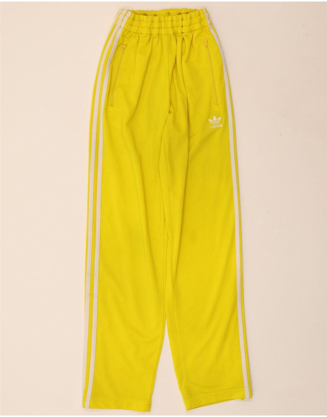 ADIDAS Pantalon de survêtement pour femme UK 8 Small Jaune Polyester
