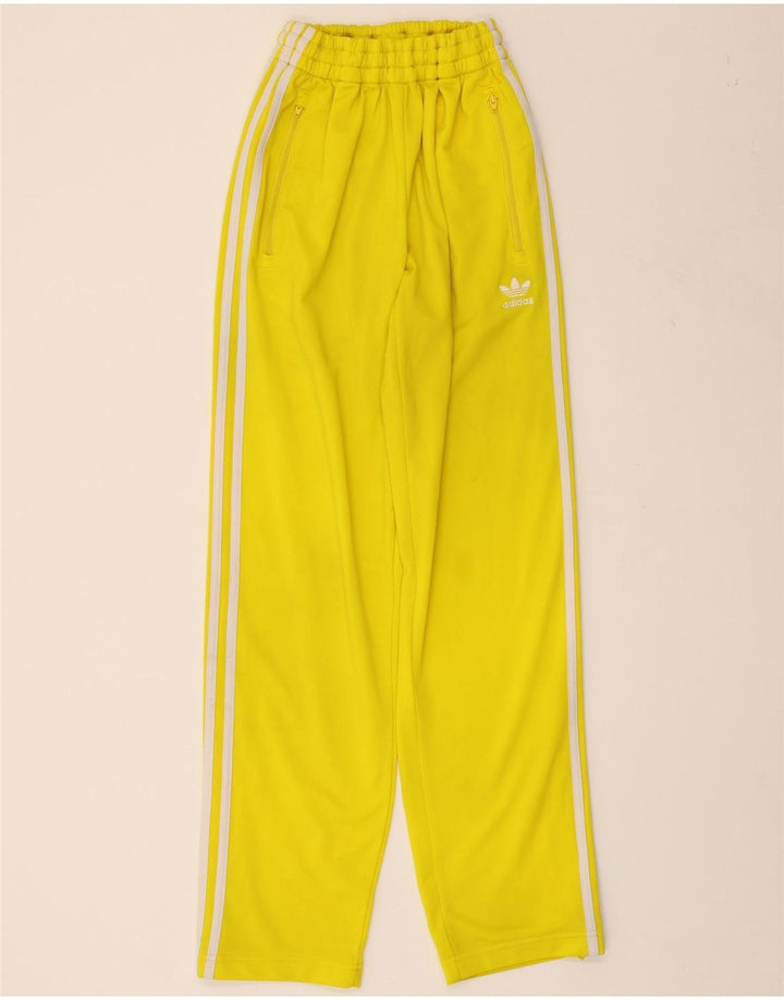 ADIDAS Pantalon de survêtement pour femme UK 8 Small Jaune Polyester