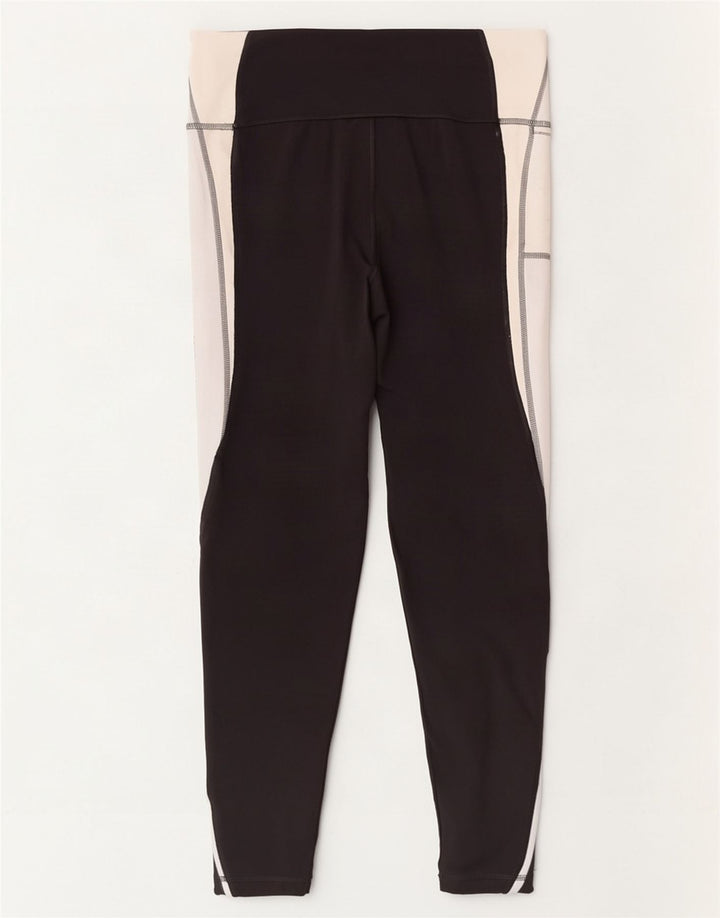 Puma Legging court pour femme UK 46 Large Noir Colorblock Polyester