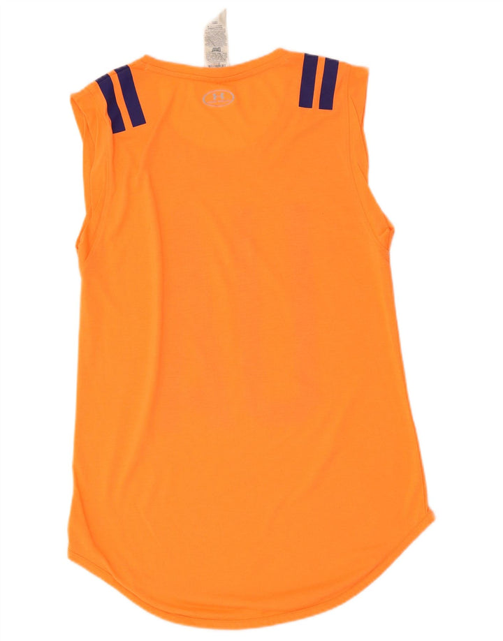 UNDER ARMOUR Débardeur graphique Heat Gear pour femme UK 12 Orange moyen