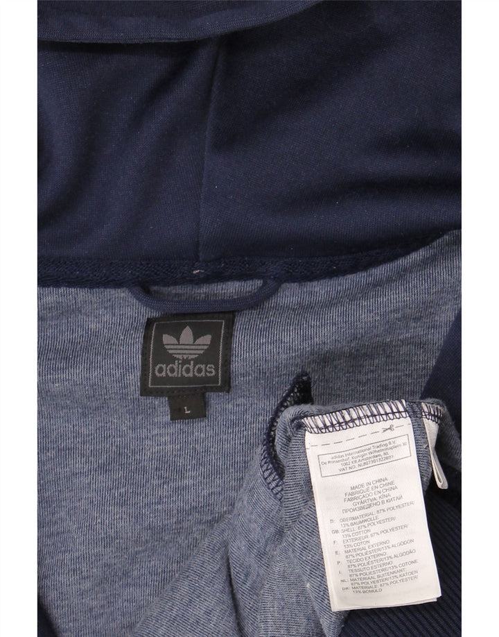 Adidas Pull à capuche zippé pour homme Grand bleu marine Polyester