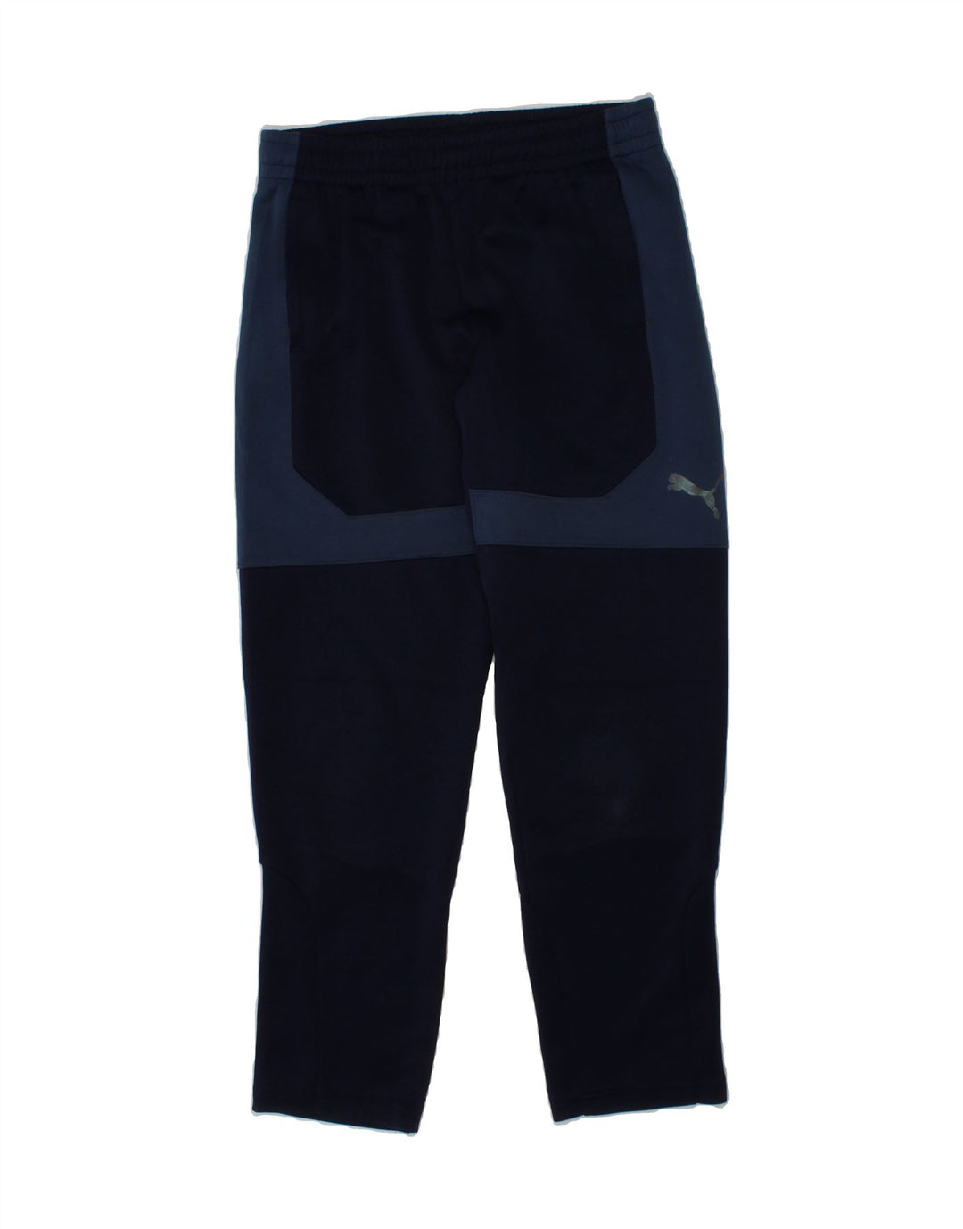 PUMA Boys Tracksuit Trousers 9-10 Years  Navy Blue Colourblock Polyester Vintage Puma and Second-Hand Puma from Messina Hembry 