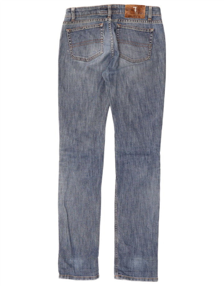 TRUSSARDI Femme Jean Slim Effet Déchiré W27 L33 Bleu Coton