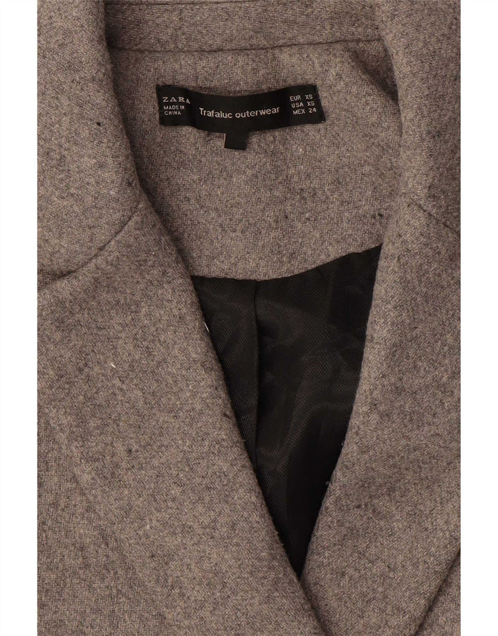 Zara Manteau surdimensionné à double boutonnage pour femme UK 6 XS Gris