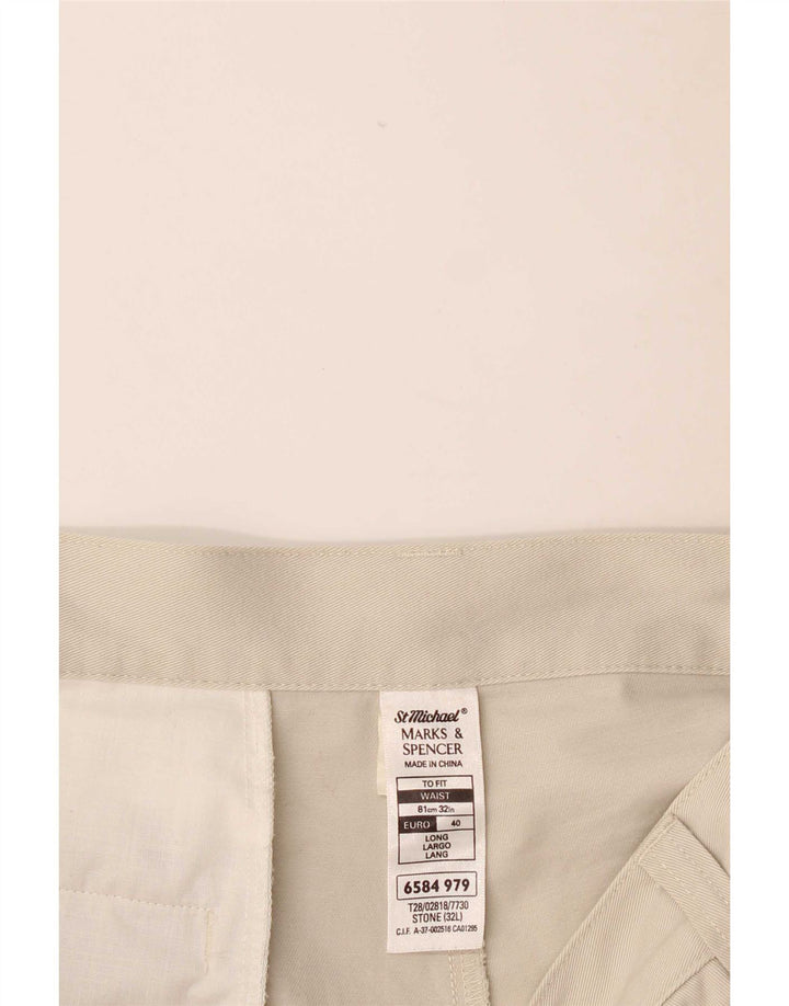 Marks & Spencer Short Chino Homme W32 Coton Beige Moyen