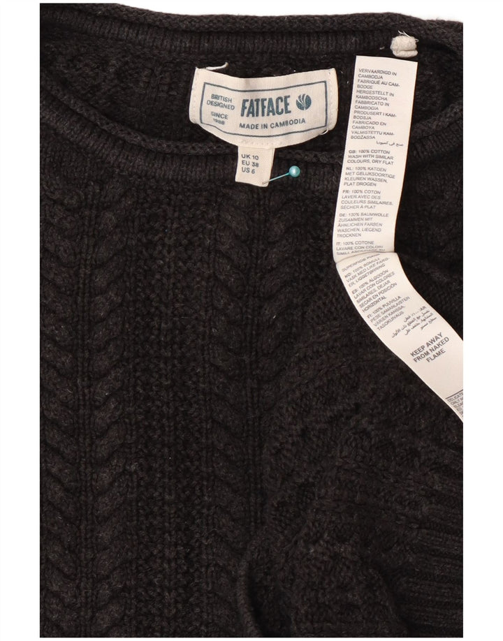 Fat Face Pull court surdimensionné à col rond pour femme UK 10 Petit Gris