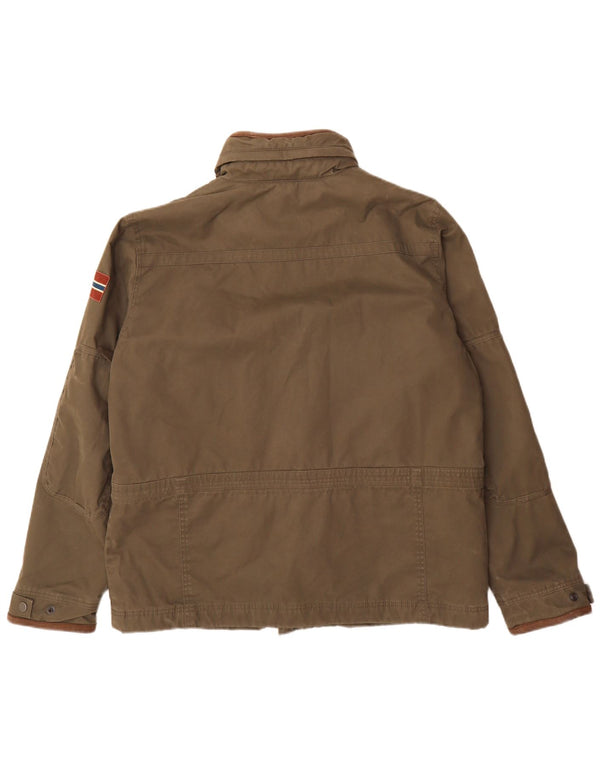 Napapijri Veste utilitaire géographique pour homme UK 42 XL Kaki Coton