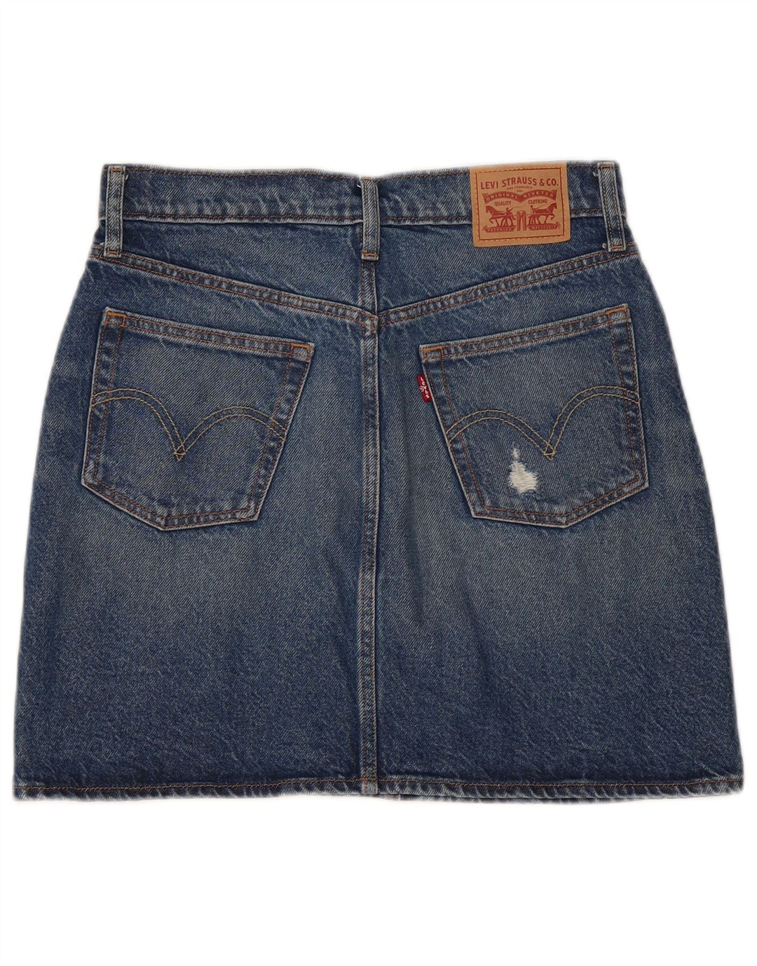 Levi's Jupe en Jean Effet Déchiré W28 Femme Bleu Moyen Coton