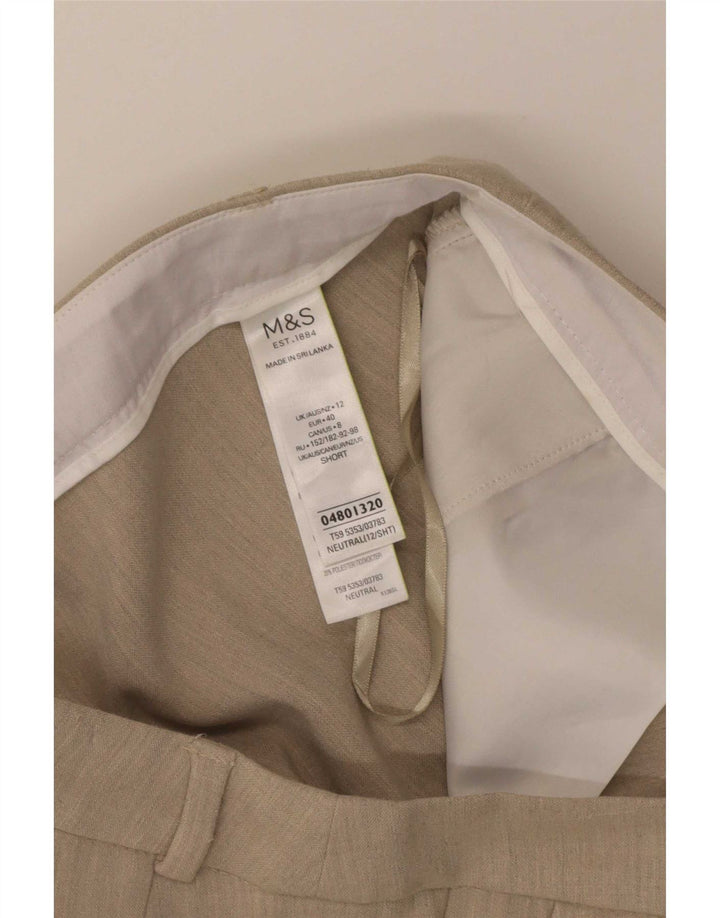 Marks & Spencer Pantalon court pour femme UK 12 Medium W32 L25 Beige