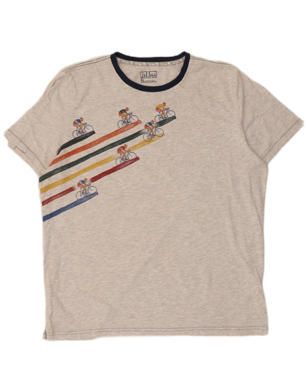 Fat Face T-Shirt Graphique Homme Top XL Gris Coton