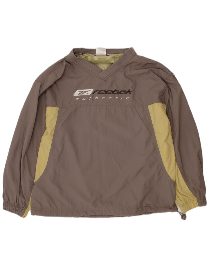 Reebok Haut de Survêtement Graphique Pull Garçon 9-10 Ans Gris Colorblock