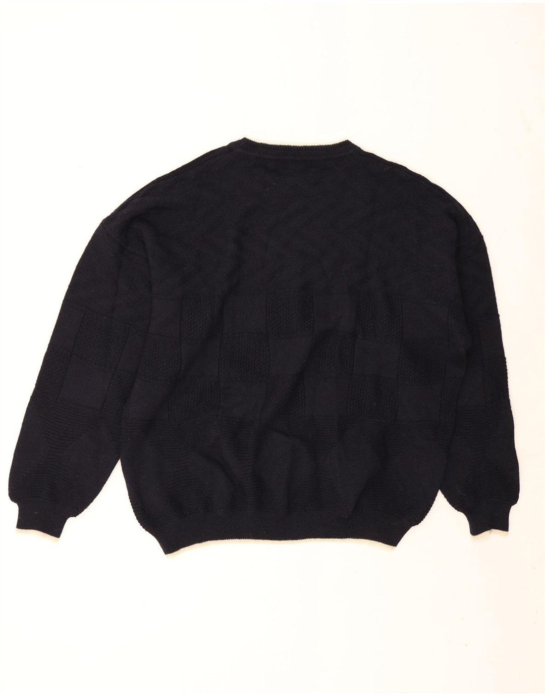 Cacharel Pull Col Ras Du Cou XL Bleu Marine Laine Vierge Homme