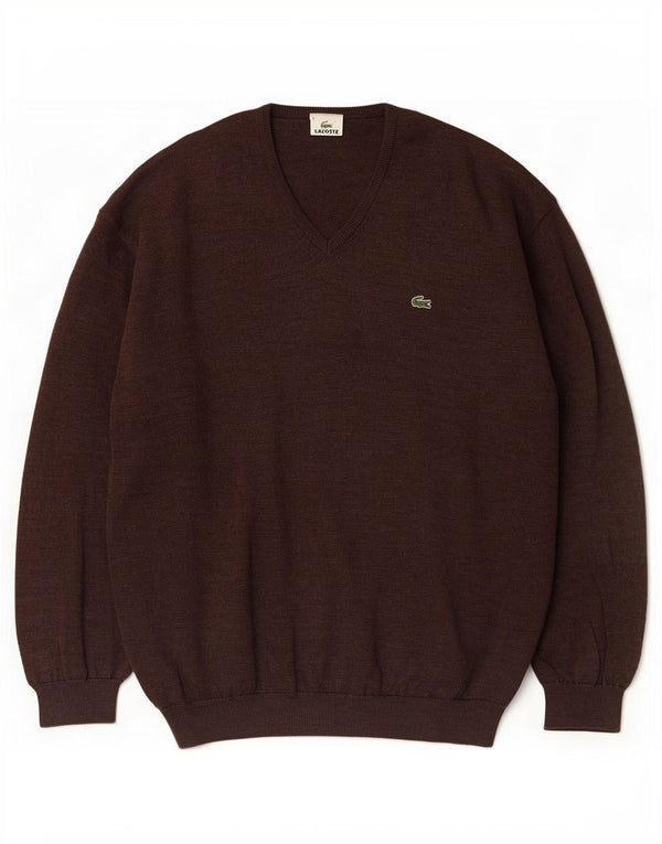 Lacoste Pull col V pour homme Taille 6 XL Marron