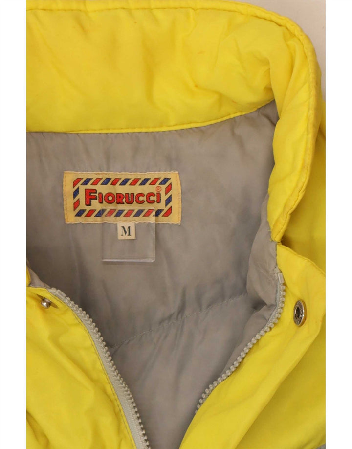Fiorucci Veste matelassée à capuche pour homme UK 38 Gris moyen Nylon colour block