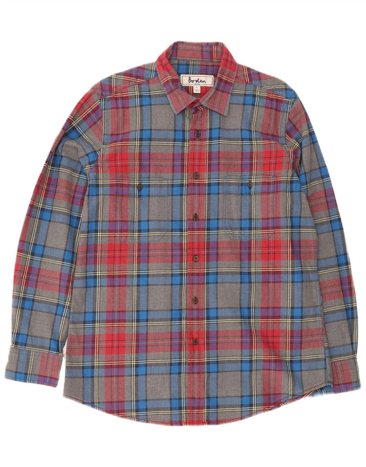 Boden Chemise en flanelle à carreaux multicolores en coton