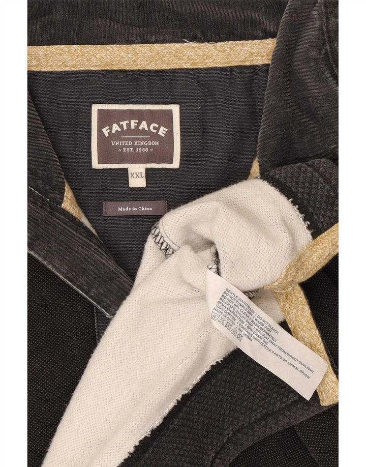 Fat Face Sweat-shirt à col zippé pour homme 2XL Gris Coton