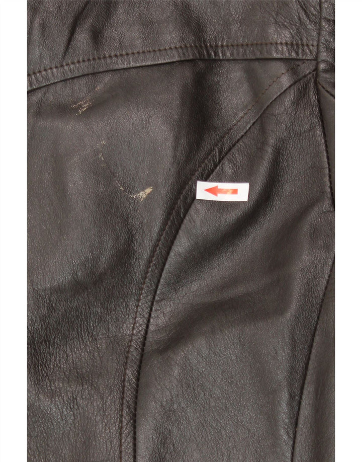 Trench-coat en cuir femme vintage UK 14 Brun moyen