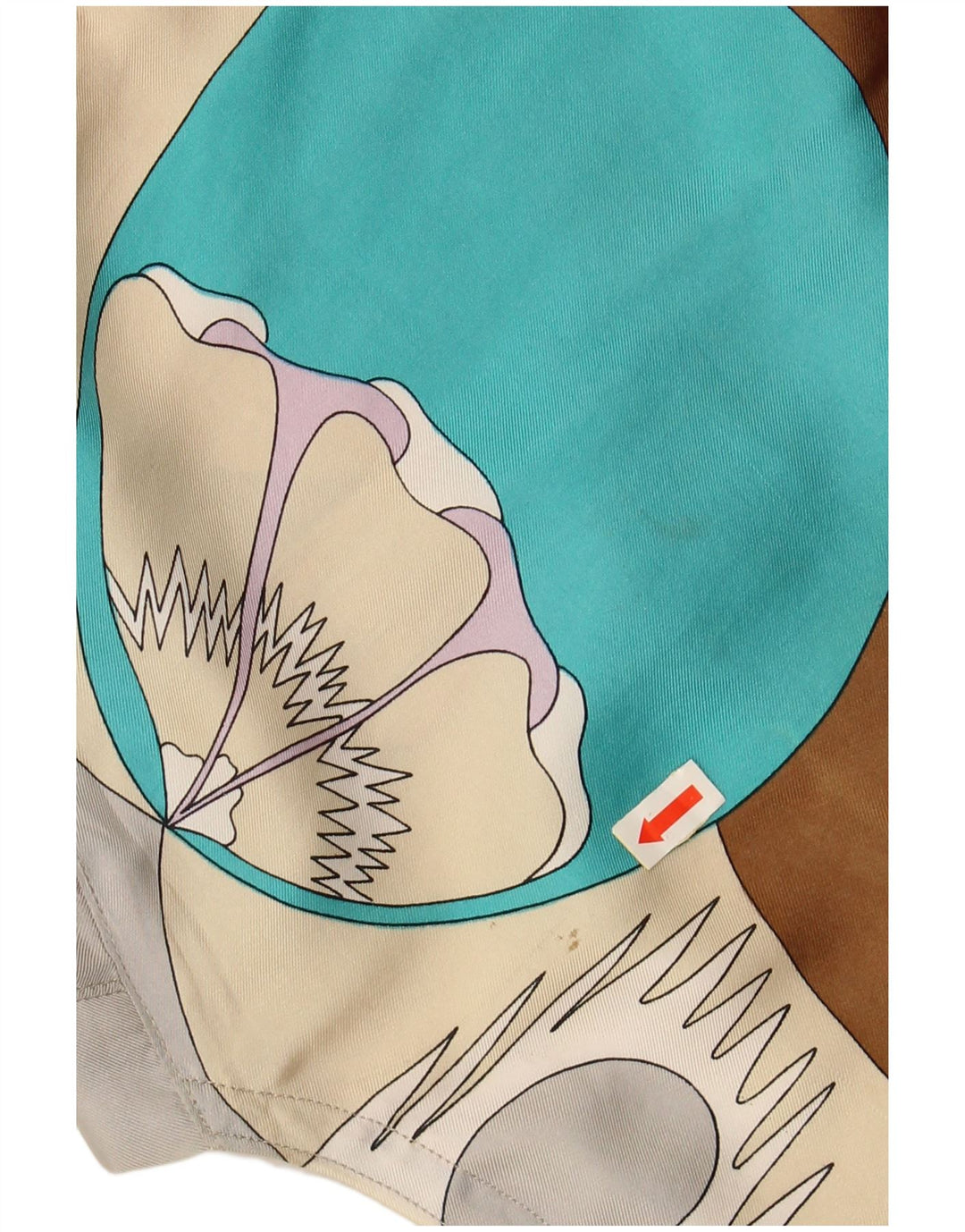 VINTAGE Femmes Motif Abstrait Blouse Top UK 14 Moyen Multicolore