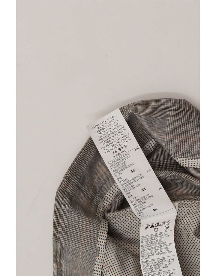 Sisley Pantalon de Costume Slim Femme IT 42 Medium W30 L33 Gris Carreaux Polyester