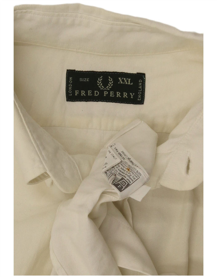 Fred Perry Chemise Homme 2XL Coton Blanc Cassé
