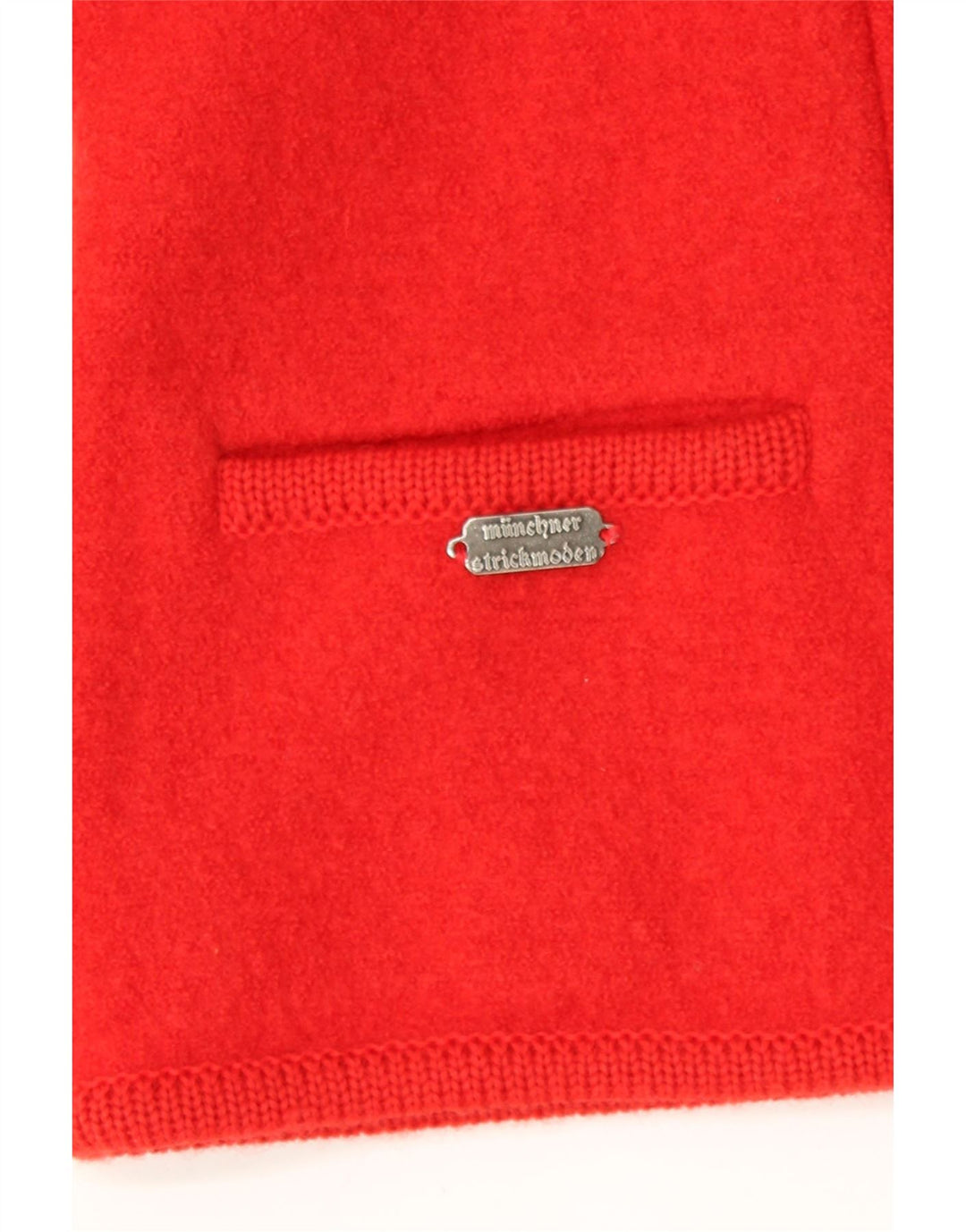 MUNCHNER STRICKMODEN Womens Knit 5 Button Blazer Jacket UK 14 Medium Red Vintage Munchner Strickmoden and Second-Hand Munchner Strickmoden from Messina Hembry 