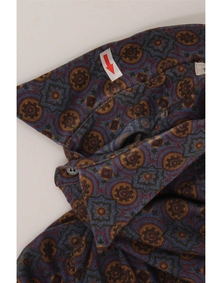 NANI BON Chemise Homme Taille 40 Bleu Moyen Ikat