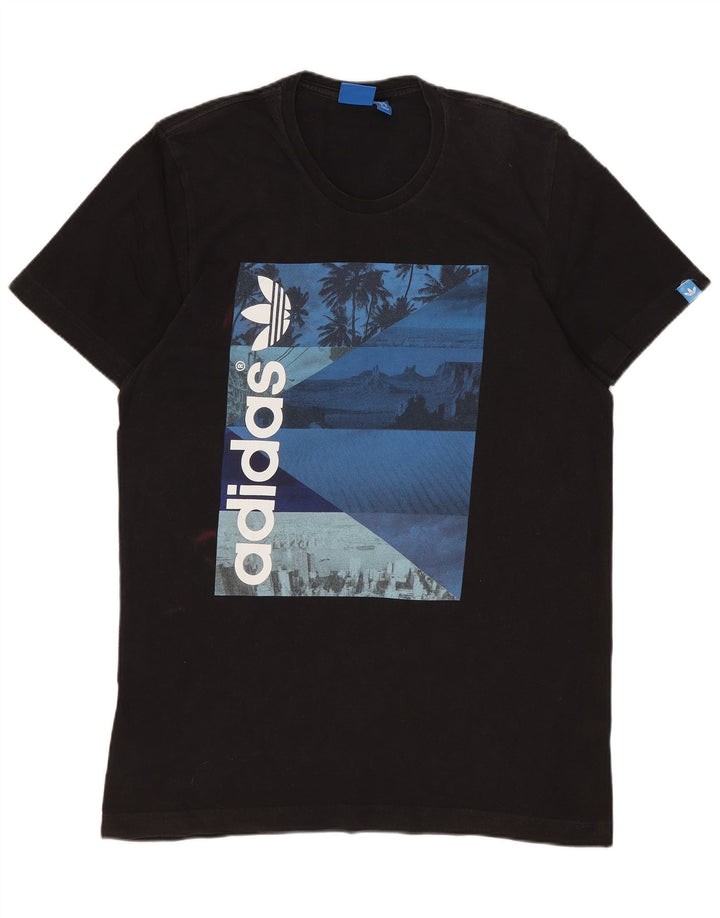 ADIDAS T-shirt graphique pour homme en coton noir moyen