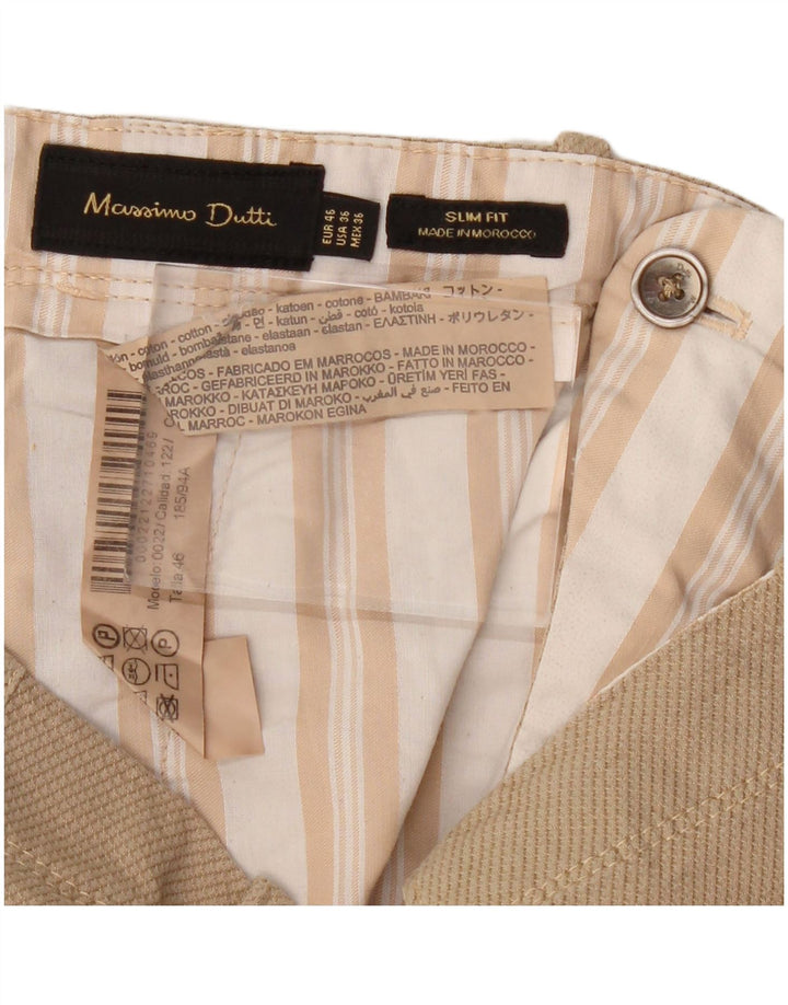 MASSIMO DUTTI Pantalon Chino Coupe Slim Homme EU 46 XL W36 L30 Coton Beige