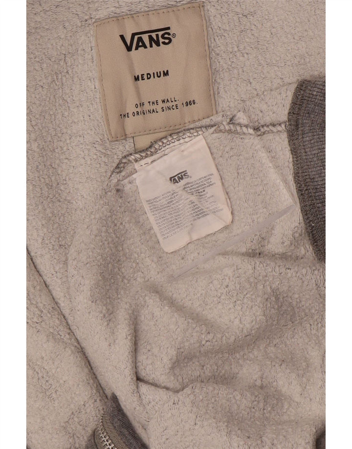 VANS Pull à capuche zippé graphique pour homme en coton gris moyen