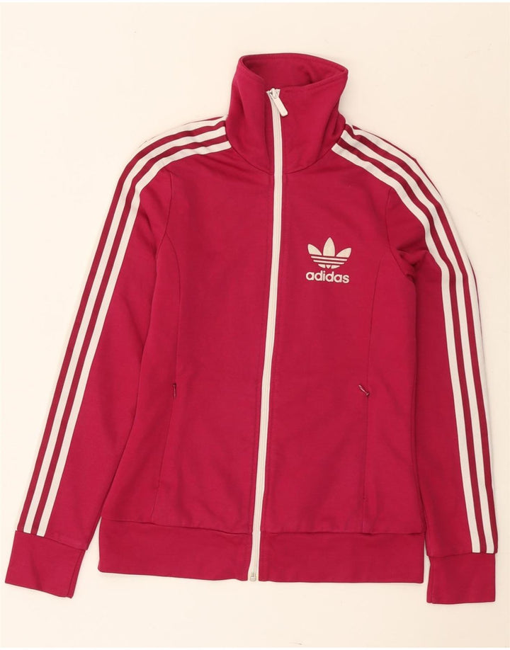 Adidas Veste de survêtement pour femme IT 40 Petit rose en coton color block