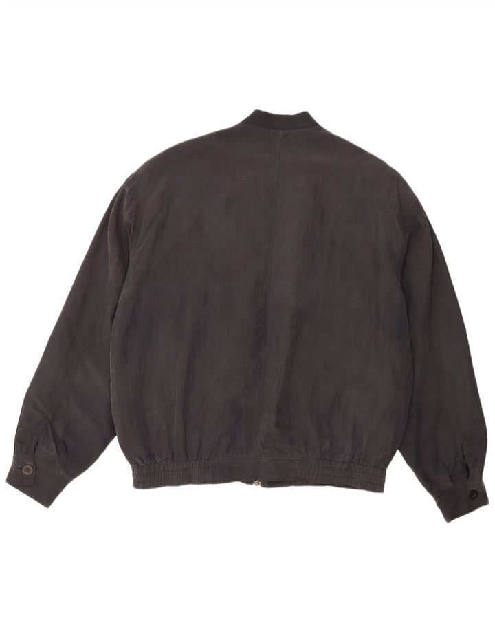 Veste Bomber Homme Vintage IT 48/50 Soie Géométrique Multicolore Moyenne