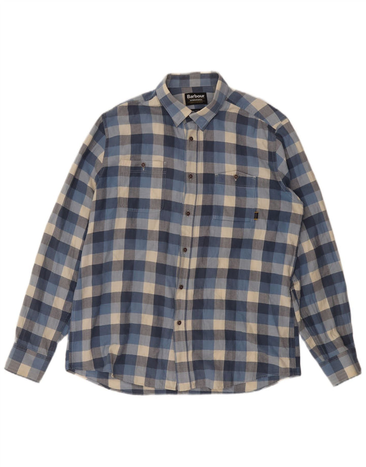 BARBOUR Chemise Ajustée Homme Bleu Moyen Carreaux Coton