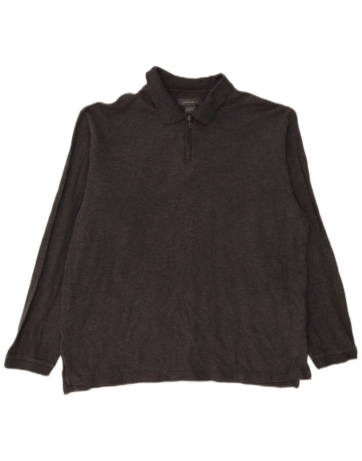EDDIE BAUER Polo à manches longues pour homme en coton gris grand