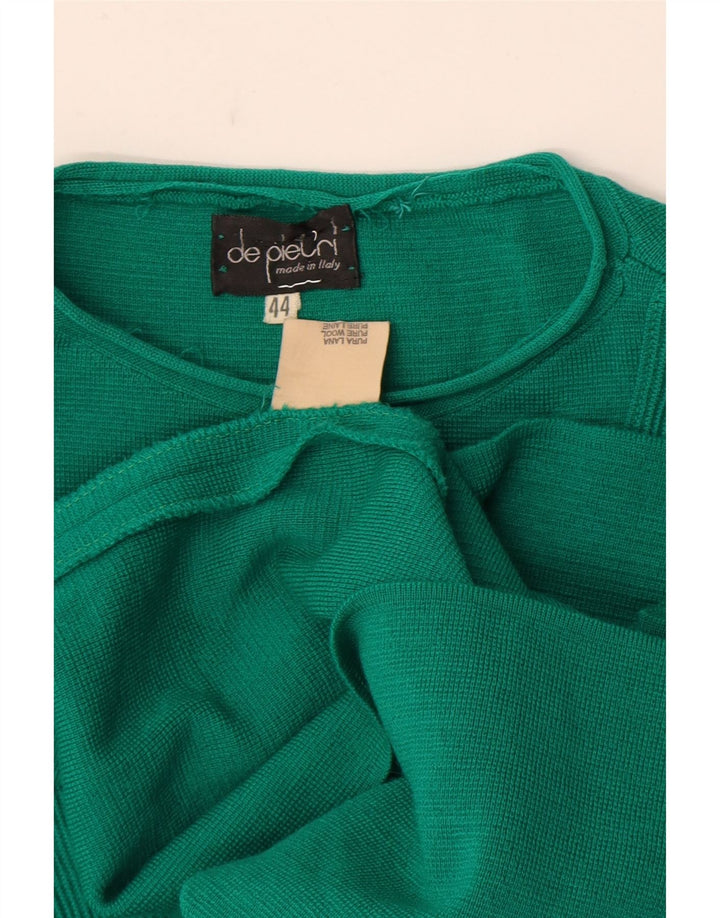 De Pietri Femme Robe Pull IT 44 Laine Vert Moyen