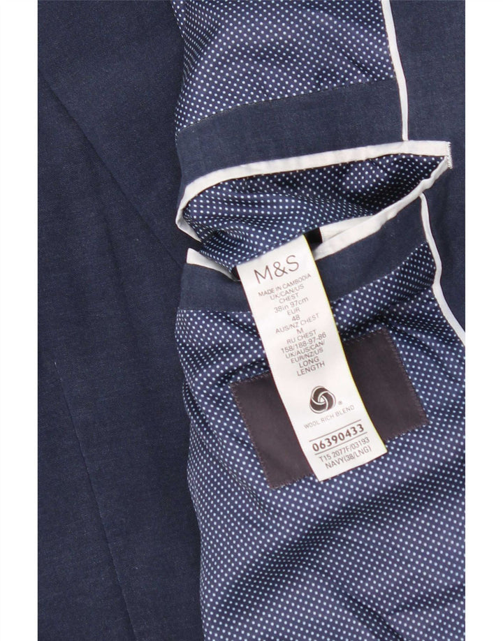 Marks & Spencer Veste blazer à 2 boutons pour homme UK 38 en laine bleu marine moyen
