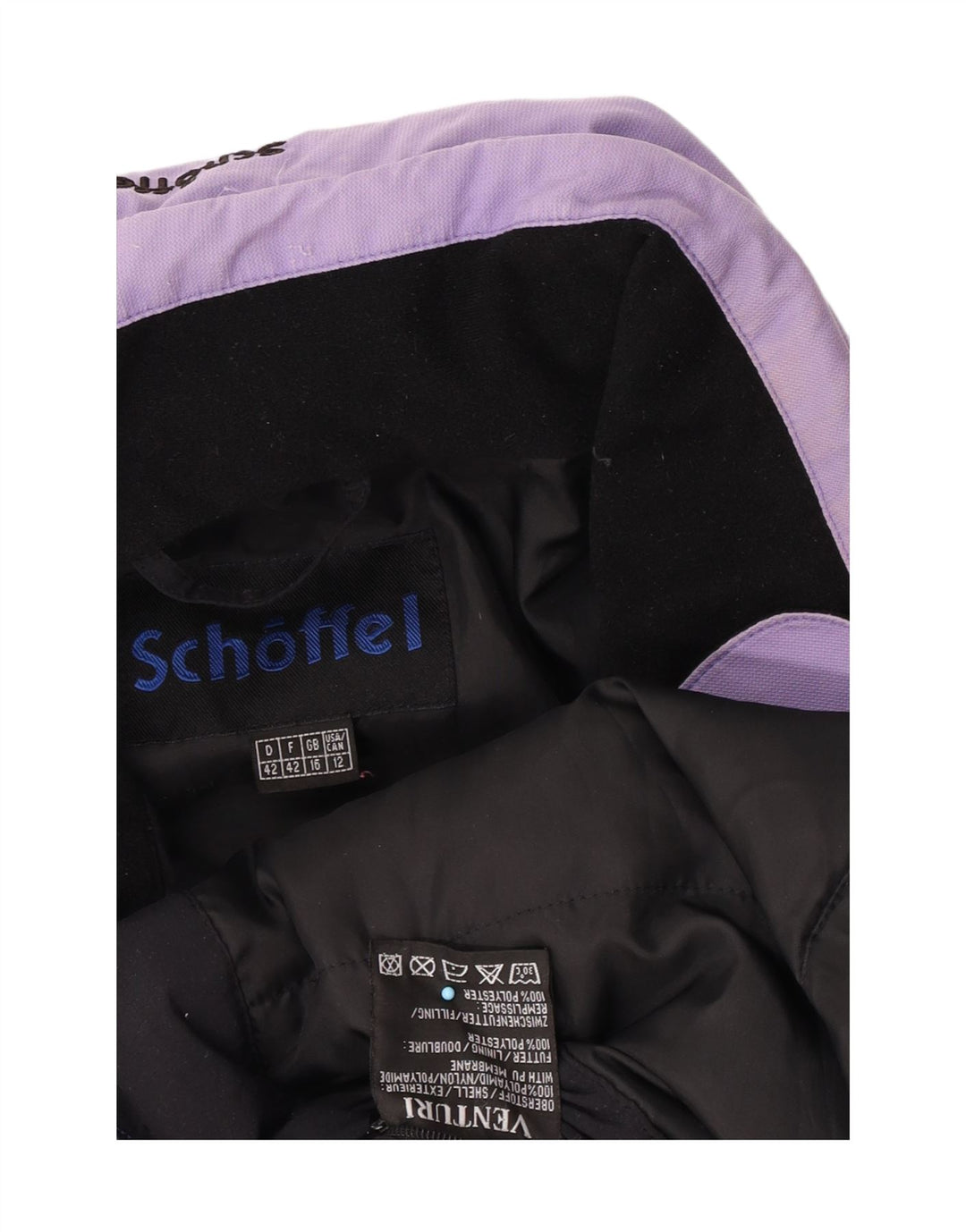 Schoffel Veste de ski à capuche pour femme UK 16 Large Violet Polyamide