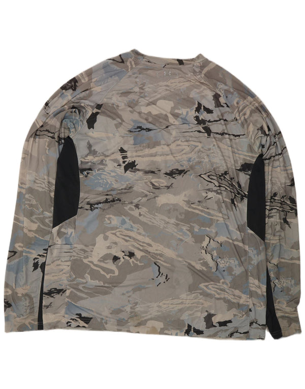 Under Armour Haut Heat Gear Graphic Manches Longues XL Homme Gris Camouflage