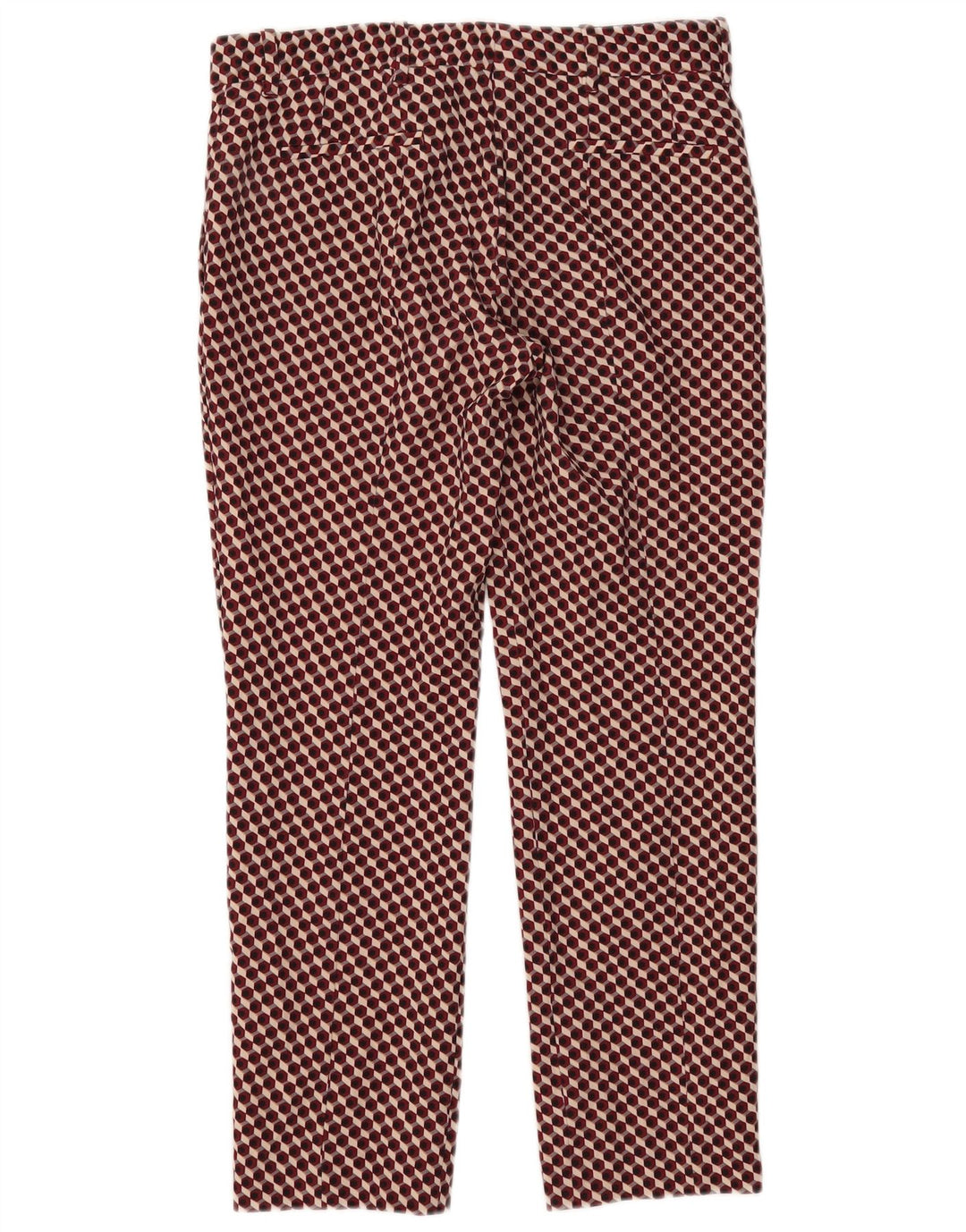 Pantalon Chino Slim Femme Zara Moyen W28 L27 Rouge Géométrique