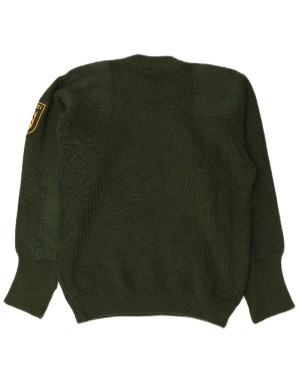 vintage Mens Graphic Crew Neck Jumper Pull IT 50 Vert Moyen