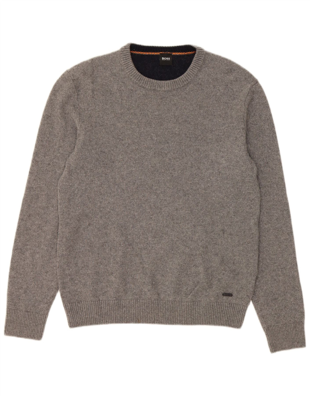HUGO BOSS Pull Col Rond Homme Gris Moyen Coton
