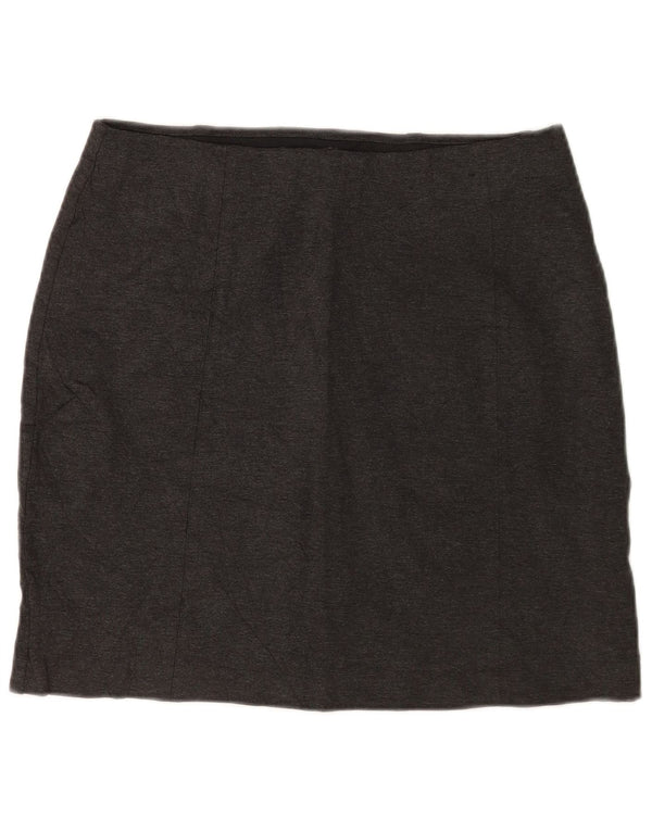 Marks & Spencer Jupe mi-longue pour femme UK 14 Large W34 Gris Viscose Classique