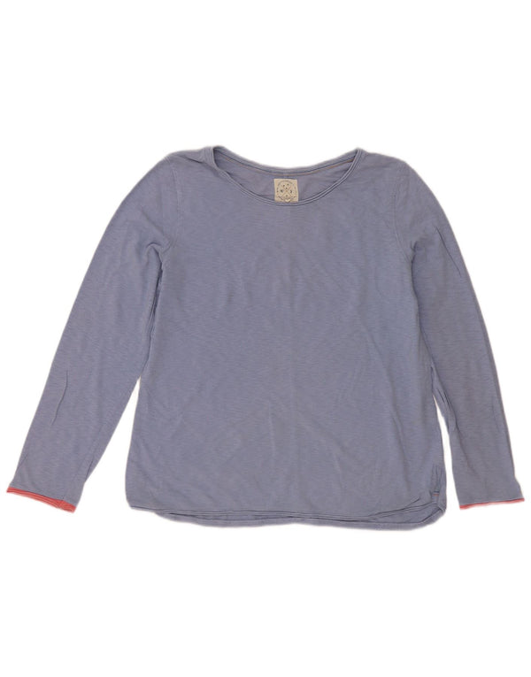 Top Femme White Stuff Manches Longues UK 12 Bleu Moyen Moucheté Coton