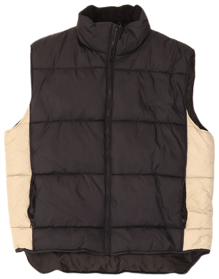 Multiblu Gilet rembourré pour homme UK 38 Medium Noir Colourblock Polyamide