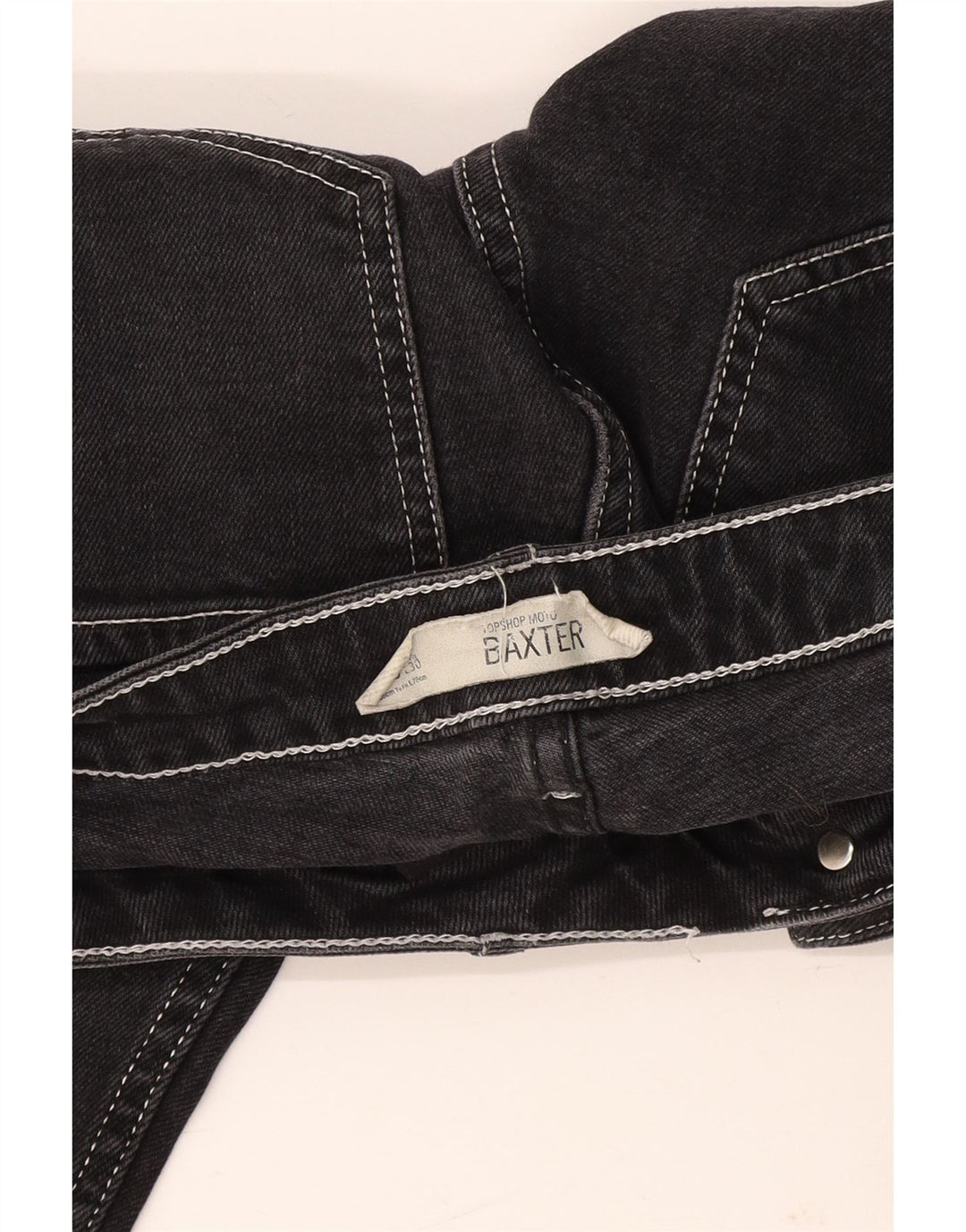 TOPSHOP Jean Baxter Crop Slim Femme W26 L25 Noir